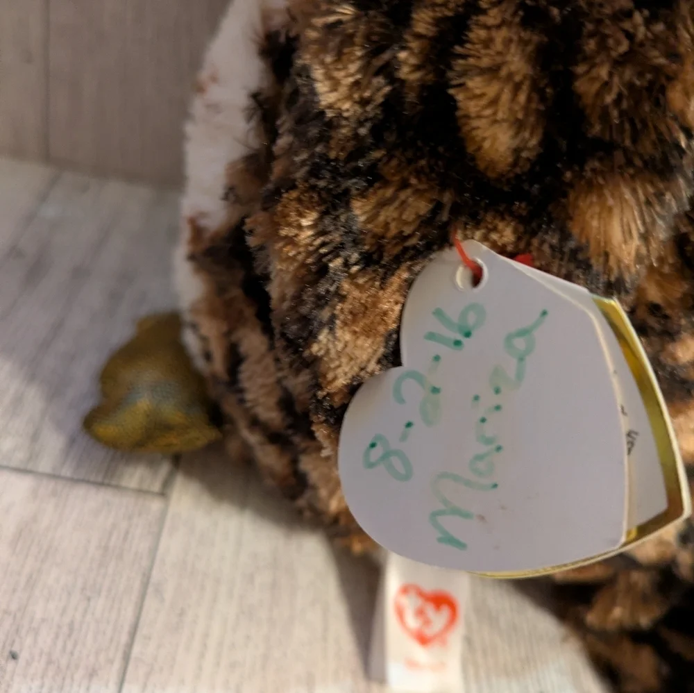 Ty Plush Owl Decor - Brown, Cream, and Gold 9